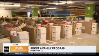 Take a look back at the time @cbsnews @kcalnews featured AAF LA’s delivery day 2023. Just a glimpse into the magic of this program. Hope to see new and returning volunteers this year. #adoptafamilyla #volunteer #cbslosangeles #community #giveback #losangelescatholics #spreadjoy