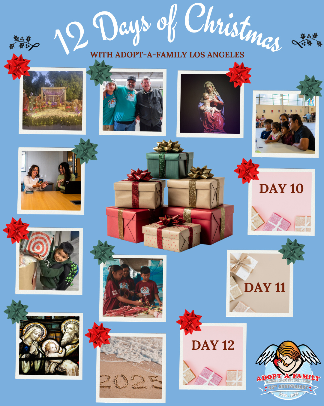 Why do people love Adopt-A-Family? "We want to deliver good news and bring joy to their holiday season!" On Day 9 of our '12 Days of Christmas' series we hear from volunteers/drivers on why they love AAF and come back each year. ⁠
#12DaysofChristmas #Day9 #Recap #ChristmasWithAAF #35thAnniversary