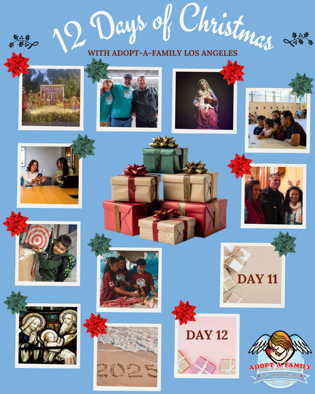 One of the most important parts of Delivery Day is our Prayer Service/Blessing of the Gifts. All volunteers, staff, drivers and law enforcement gather inside the Cathedral for the blessing. ⁠
⁠
#12DaysofChristmas #Day10 #PrayerService #ChristmasWithAAF #Catholics