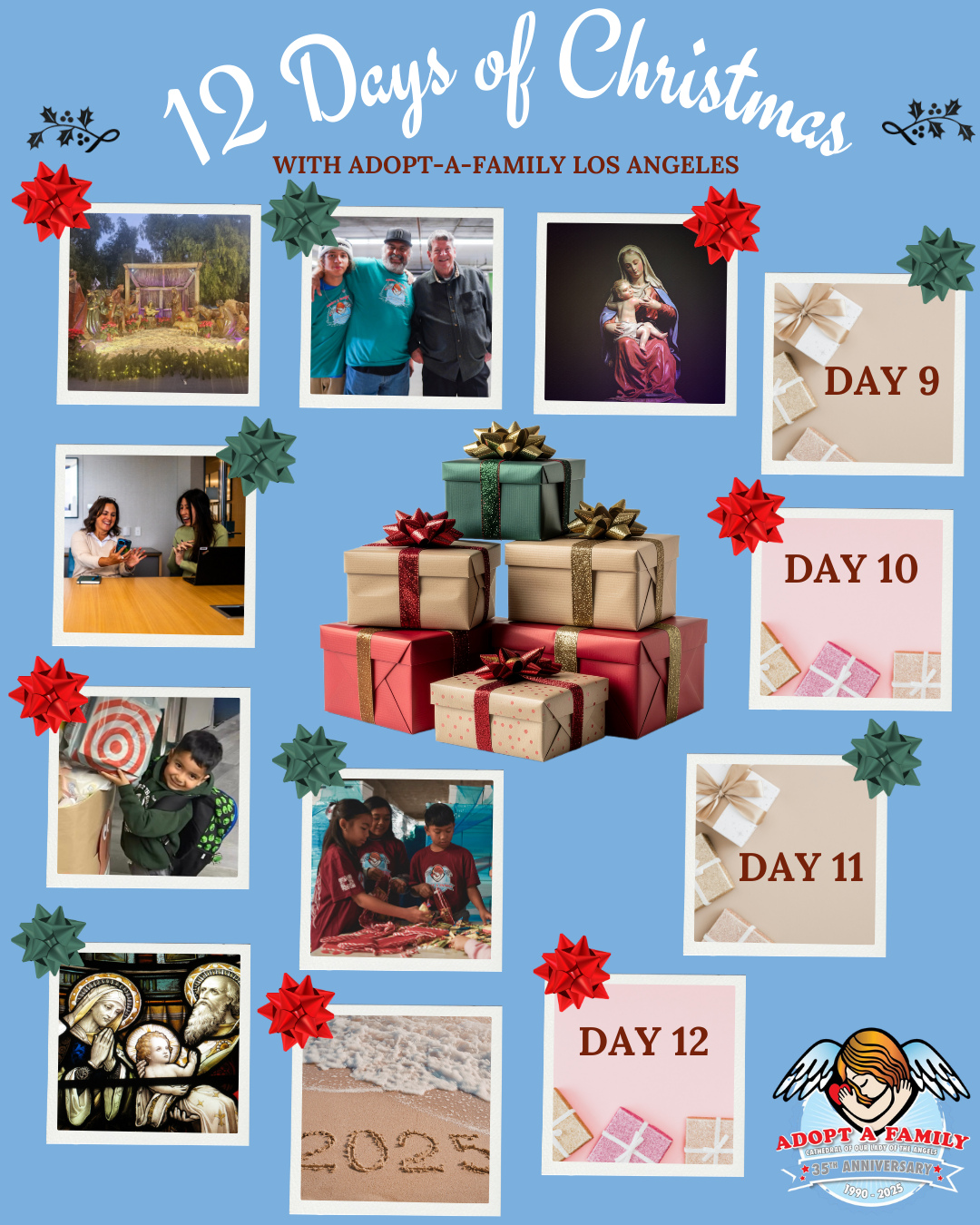 Happy New Year Angels! ⁠
We are blessed to start the year celebrating the Solemnity of Mary, the Holy Mother of God. We ask our Mother Mary to look over all Adopt-A-Family families and friends. ⁠
⁠
#12DaysofChristmas #ChristmasWithAAF #HappyNewYear #SolemnityofMary #Day8