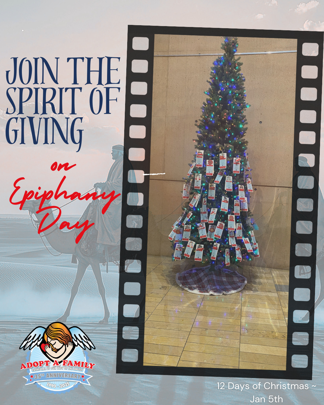 The Adopt-A-Family Christmas Tree has tags that become a gift card for toys for a child or groceries for a family in need. 🌟🎁 Because of your generosity, families experienced more than support; they experienced hope, dignity, and the joy of being remembered.
As we wrap up the '12 Days of Christmas' series, we invite you to follow the star beyond Christmas for it carries Christ’s light into the lives of others all year long. May the Christmas blessings pour into all of 2026.
Comment below if you've seen our Christmas tree at a chapel in the Cathedral!
#Epiphany #CelebrateChristmasWithAAF #12DaysofChristmas #Magi #SpiritofGiving