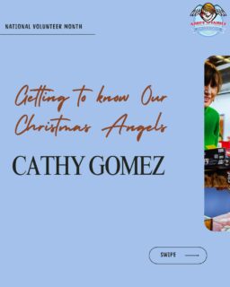 Meet our Christmas Angel: Cathy Gomez!
Cathy has been an AAF volunteer for the past 20 years. Swipe to see how she’d motivate others to join, and to know what her favorite Christmas movie is. (Hint: It’s from 1940s). We thank Cathy for her energetic presence every year!
#MeetOurVolunteer #AdoptAFamily #NationalVolunteerMonth #VolunteerAppreciation #ChristmasAngels